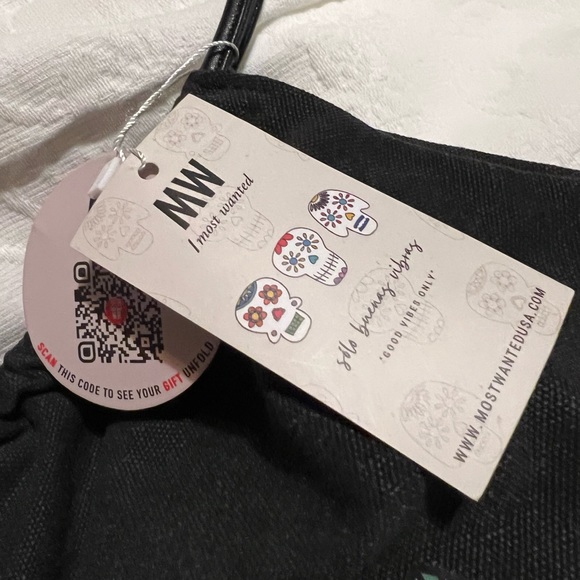 NWT MOST Wanted USA SugarSkull Black Canvas Bag - Picture 6 of 7